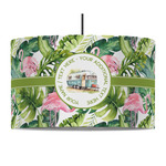 Flamingo & Camping 12" Drum Pendant Lamp - Fabric (Personalized)