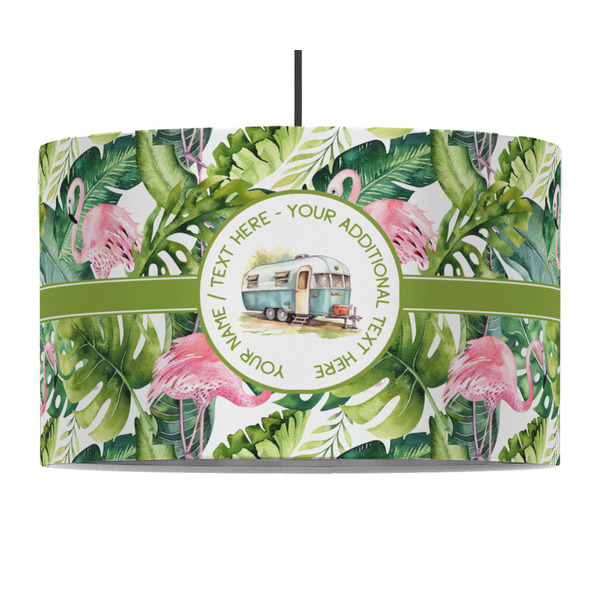 Flamingo & Camping 12" Drum Lampshade - PENDANT (Fabric)