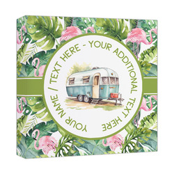 Flamingo & Camping Canvas Print - 12" x 12" (Personalized)