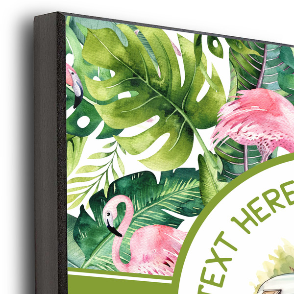 Flamingo & Camping 12x12 Wood Print - Closeup