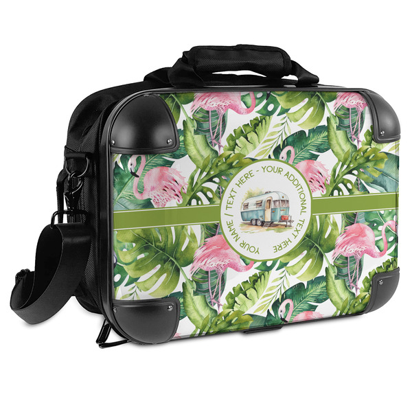 Custom Flamingo & Camping Hard Shell Briefcase (Personalized)