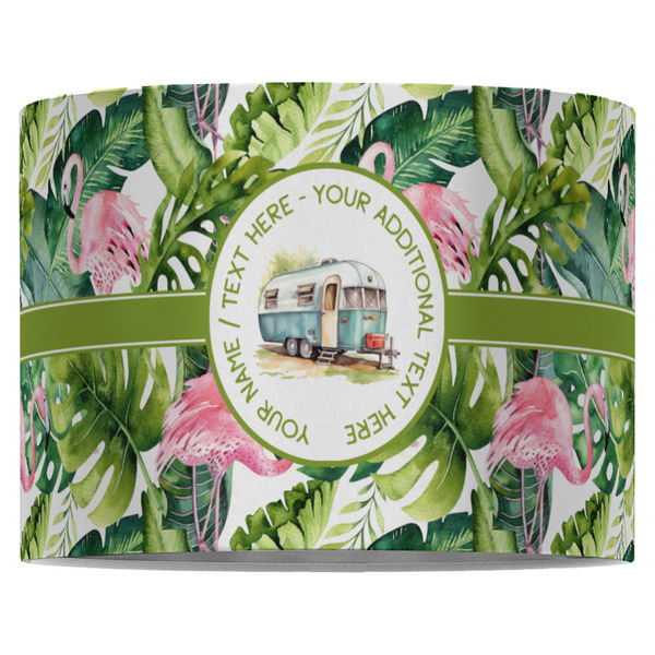 Flamingo & Camping 16" Drum Lampshade - Front (Fabric)
