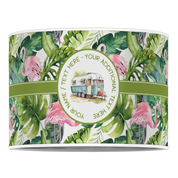 Flamingo & Camping 16" Drum Lampshade - Front (Poly Film)