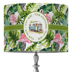 Flamingo & Camping 16" Drum Lamp Shade - Fabric (Personalized)