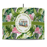 Flamingo & Camping 16" Drum Pendant Lamp - Fabric (Personalized)