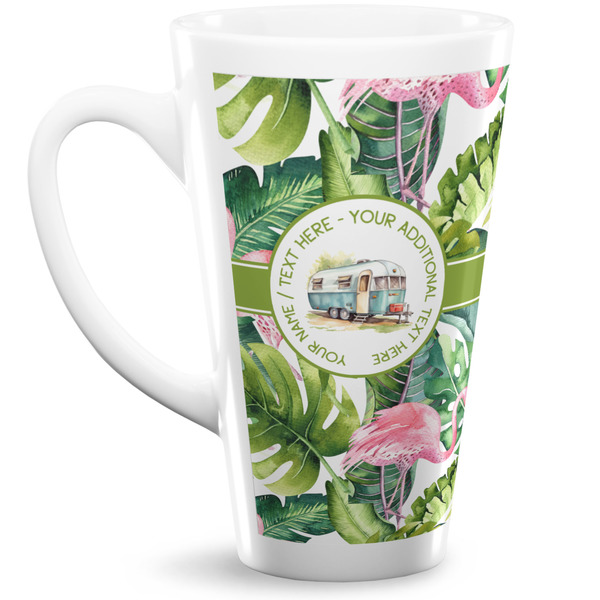 Custom Flamingo & Camping Latte Mug (Personalized)