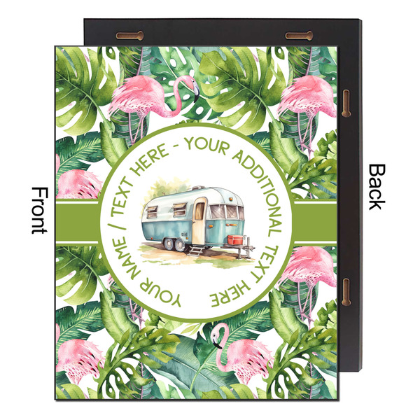 Flamingo & Camping 16x20 Wood Print - Front & Back View