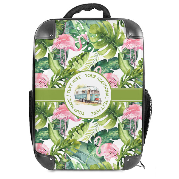 Custom Flamingo & Camping Hard Shell Backpack (Personalized)