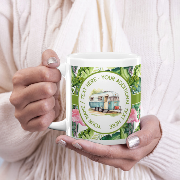 Flamingo & Camping 20oz Coffee Mug - LIFESTYLE