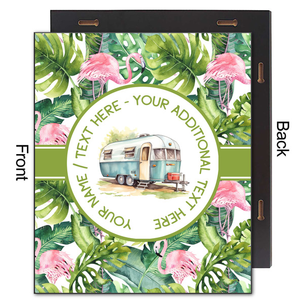 Flamingo & Camping 20x24 Wood Print - Front & Back View