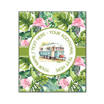 Flamingo & Camping Wood Print - 20" x 24" (Personalized)