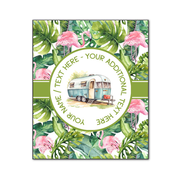 Flamingo & Camping 20x24 Wood Print - Front View