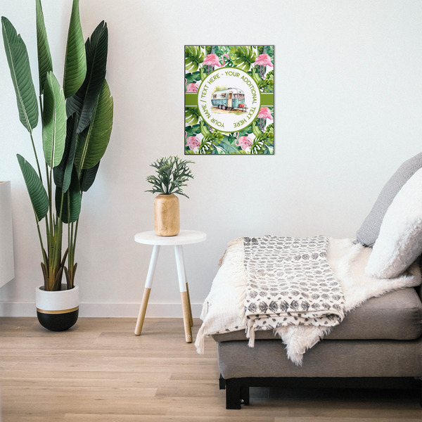 Flamingo & Camping 20x24 Wood Print - In Context