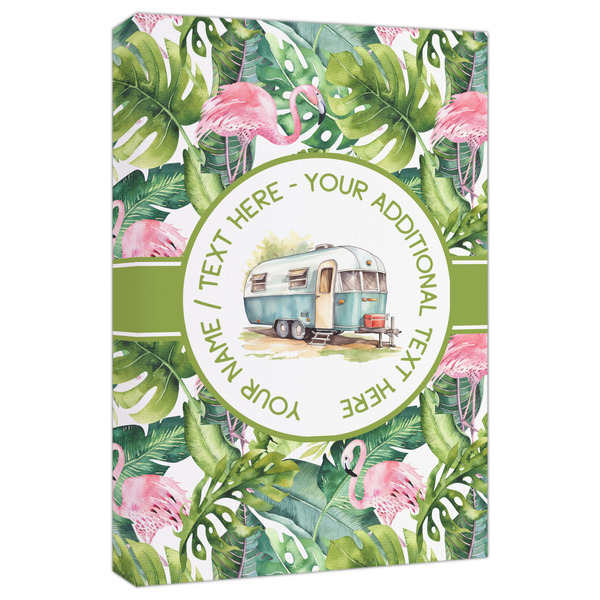 Custom Flamingo & Camping Canvas Print - 20" x 30" (Personalized)