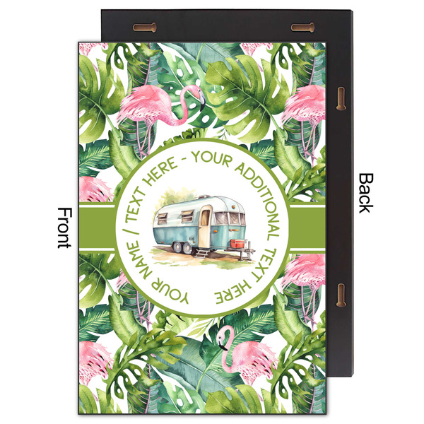 Flamingo & Camping 20x30 Wood Print - Front & Back View