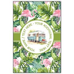 Flamingo & Camping Wood Print - 20" x 30" (Personalized)
