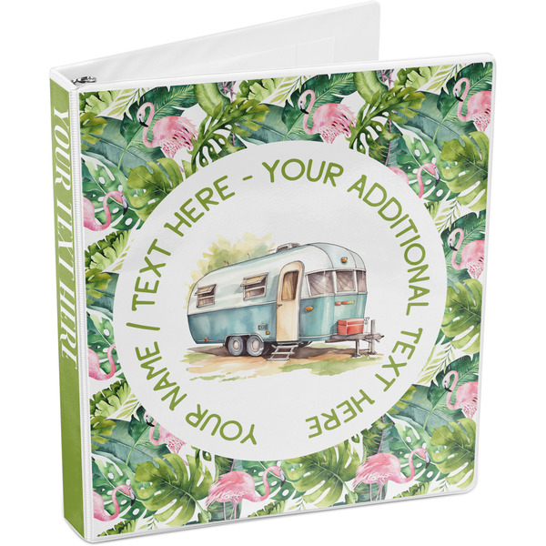Flamingo & Camping 3-Ring Binder - 1" - Angled