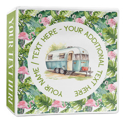 Flamingo & Camping 3-Ring Binder - 2 inch (Personalized)