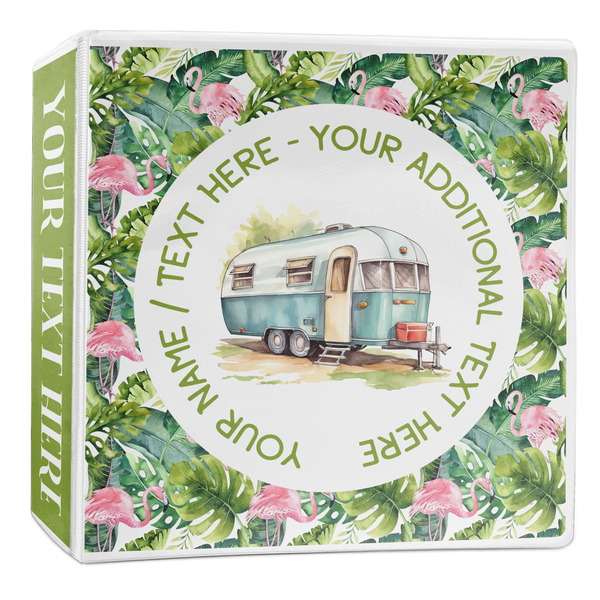 Custom Flamingo & Camping 3-Ring Binder - 2 inch (Personalized)