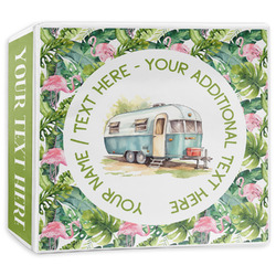 Flamingo & Camping 3-Ring Binder - 3 inch (Personalized)