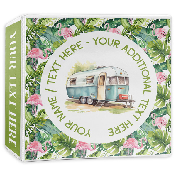 Custom Flamingo & Camping 3-Ring Binder - 3 inch (Personalized)