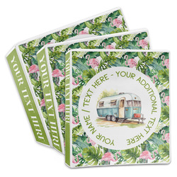 Flamingo & Camping 3-Ring Binder (Personalized)