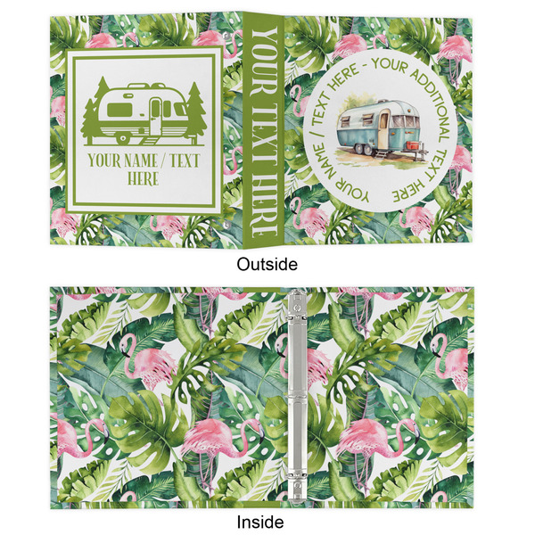 Flamingo & Camping 3 Ring Binders - Full Wrap - 1" - Approval