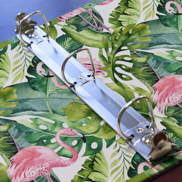 Flamingo & Camping 3 Ring Binders - Full Wrap - 1" - Detail