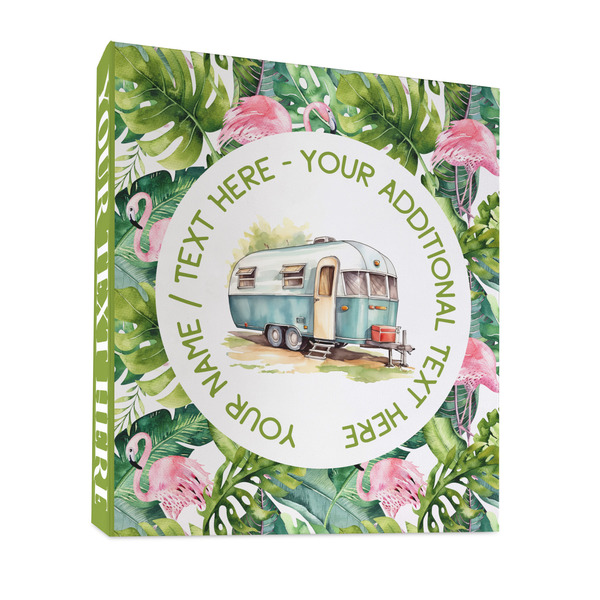 Custom Flamingo & Camping 3-Ring Binder - Full Wrap - 1" (Personalized)