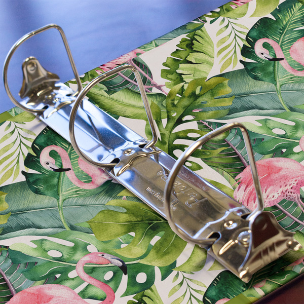 Flamingo & Camping 3 Ring Binders - Full Wrap - 2" - Detail