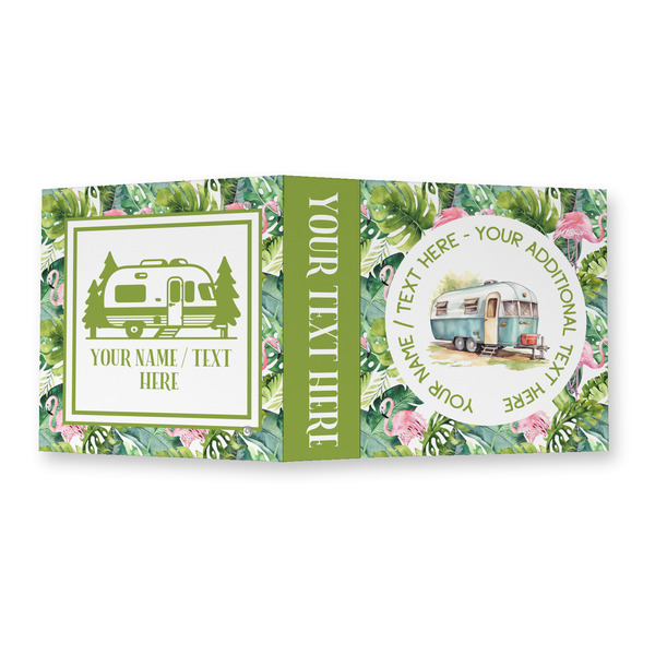 Flamingo & Camping 3 Ring Binders - Full Wrap - 2" - Open Outside