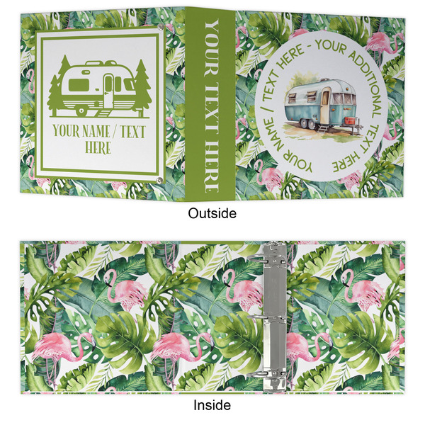 Flamingo & Camping 3 Ring Binders - Full Wrap - 3" - Approval