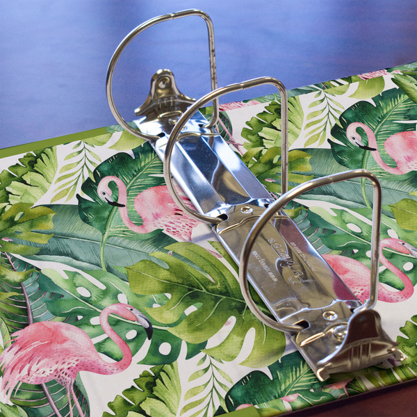 Flamingo & Camping 3 Ring Binders - Full Wrap - 3" - Detail