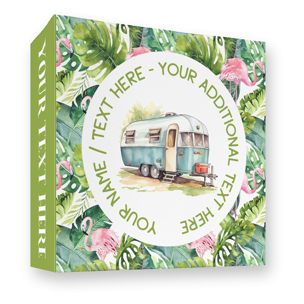 Custom Flamingo & Camping 3-Ring Binder - Full Wrap - 3" (Personalized)