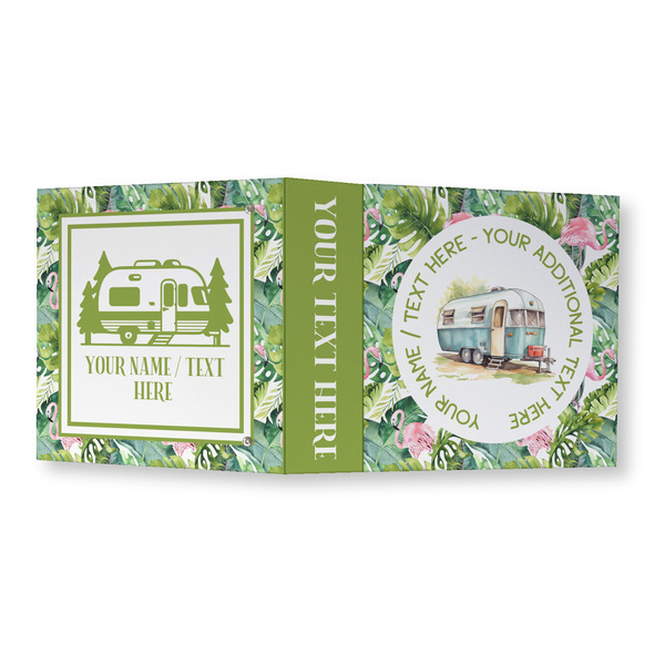 Flamingo & Camping 3 Ring Binders - Full Wrap - 3" - Open Outside