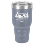 Flamingo & Camping 30 oz Stainless Steel Tumbler - Grey - Single-Sided