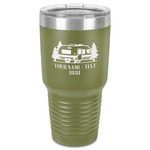 Flamingo & Camping 30 oz Stainless Steel Tumbler - Olive - Single-Sided