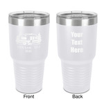 Flamingo & Camping 30 oz Stainless Steel Tumbler - White - Double-Sided (Personalized)