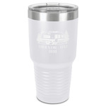 Flamingo & Camping 30 oz Stainless Steel Tumbler - White - Single-Sided