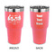 Flamingo &amp; Camping 30 oz Stainless Steel Tumbler - Coral - Double-Sided (Personalized)