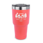 Flamingo & Camping 30 oz Stainless Steel Tumbler - Coral - Single-Sided