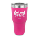 Flamingo & Camping 30 oz Stainless Steel Tumbler - Pink - Single-Sided