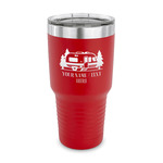 Flamingo & Camping 30 oz Stainless Steel Tumbler - Red - Single-Sided