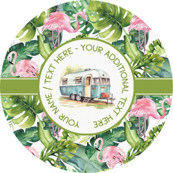 Flamingo & Camping Multipurpose Round Labels - 5" (Personalized)