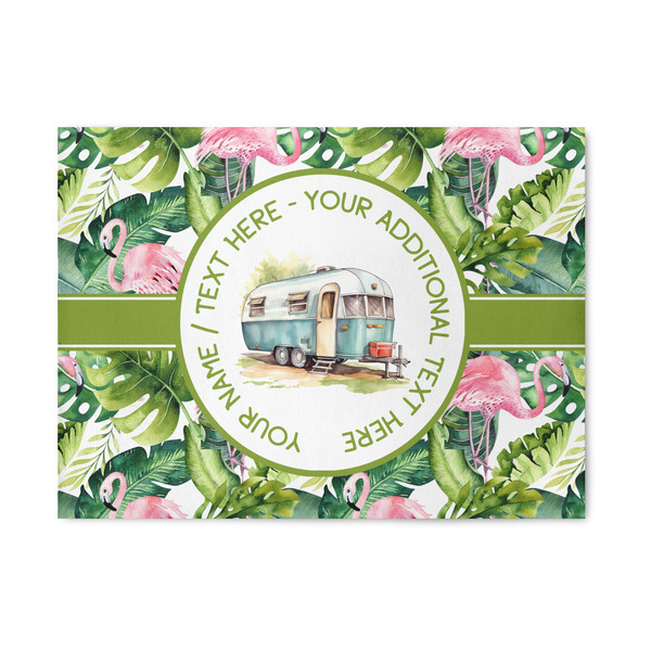 Custom Flamingo & Camping Patio Rug - 5' x 7' (Personalized)