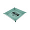 Flamingo & Camping Faux Leather Dice Tray - 6" x 6" - Teal