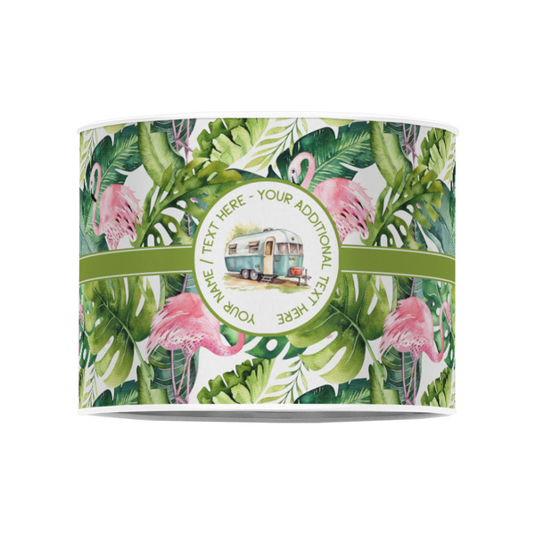 Flamingo & Camping 8" Drum Lampshade - FRONT (Poly Film)
