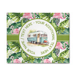 Flamingo & Camping Patio Rug - 8' x 10' (Personalized)