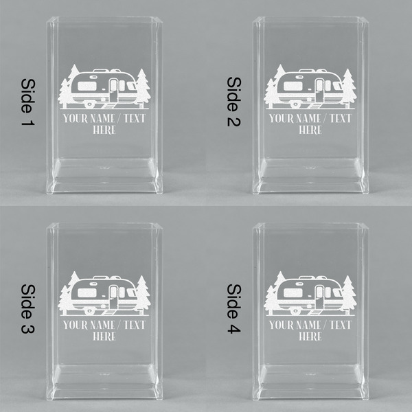 Flamingo & Camping Acrylic Pen Holder - All Sides