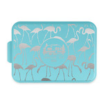 Flamingo & Camping Aluminum Baking Pan with Teal Lid